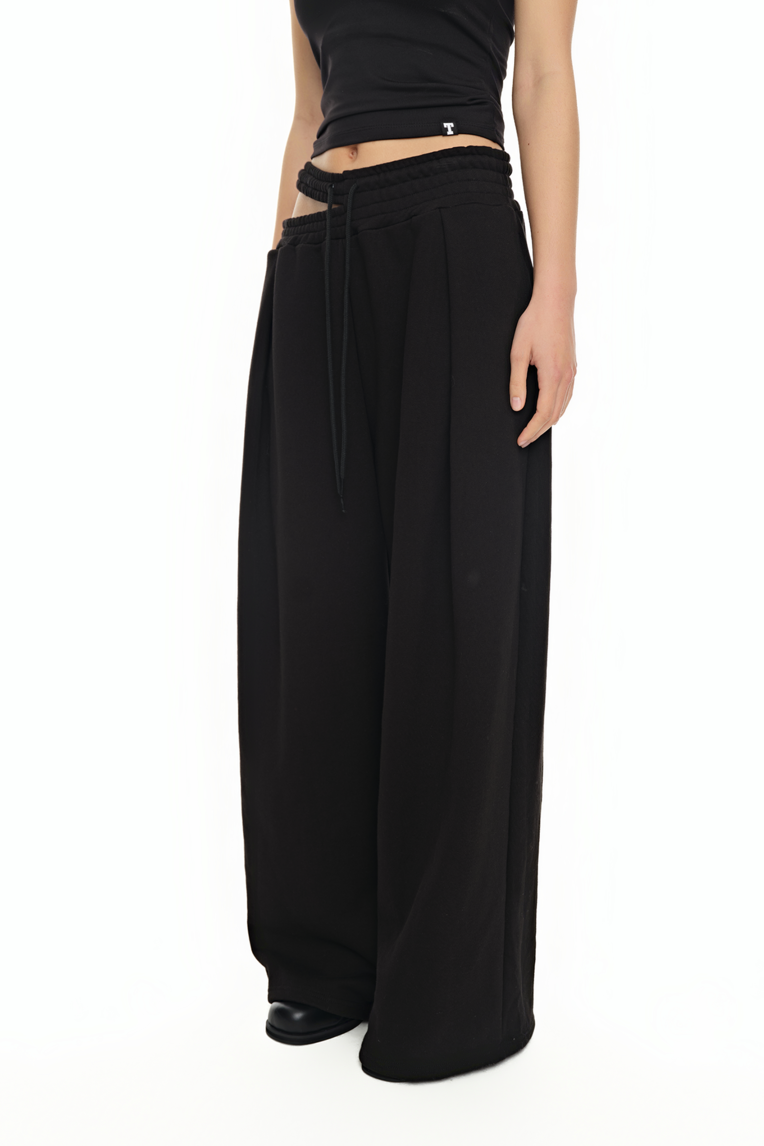 WAIST CUT-OUT PANTS (BLACK)
