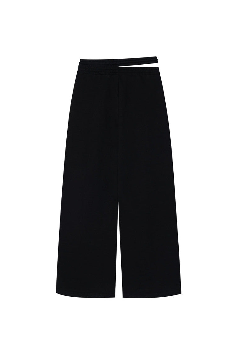 WAIST CUT-OUT PANTS (BLACK)