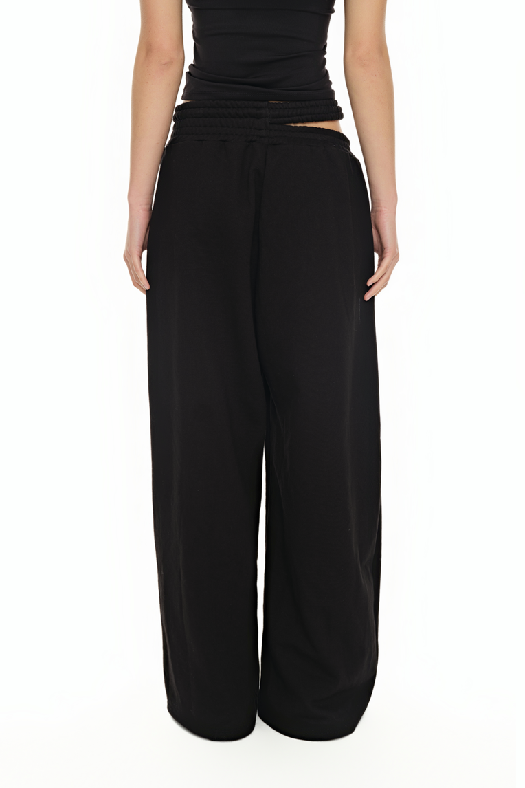 WAIST CUT-OUT PANTS (BLACK)