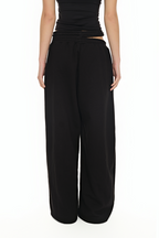 WAIST CUT-OUT PANTS (BLACK)