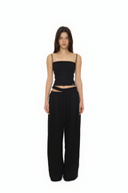 WAIST CUT-OUT PANTS (BLACK)