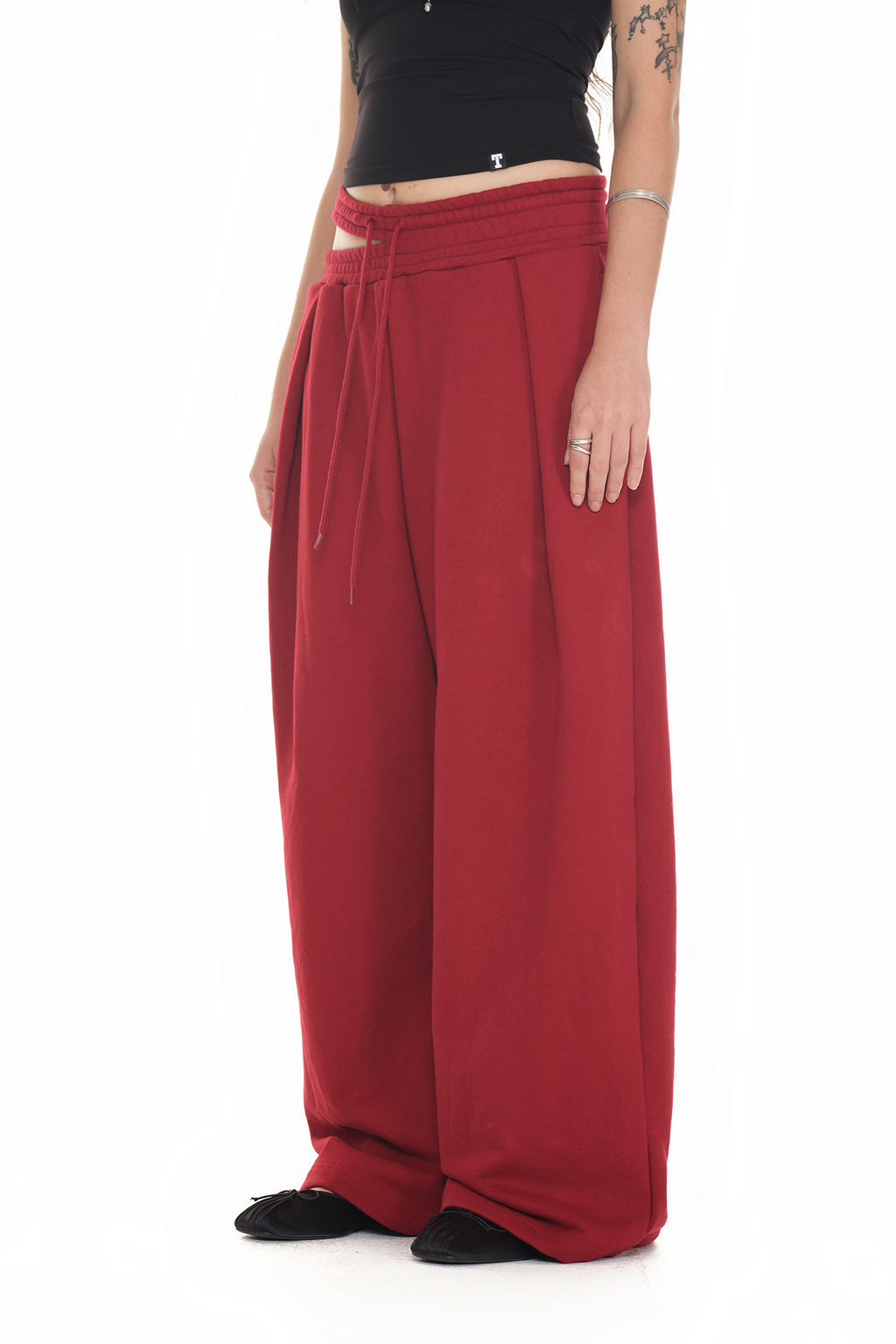 WAIST CUT-OUT PANTS (RED)