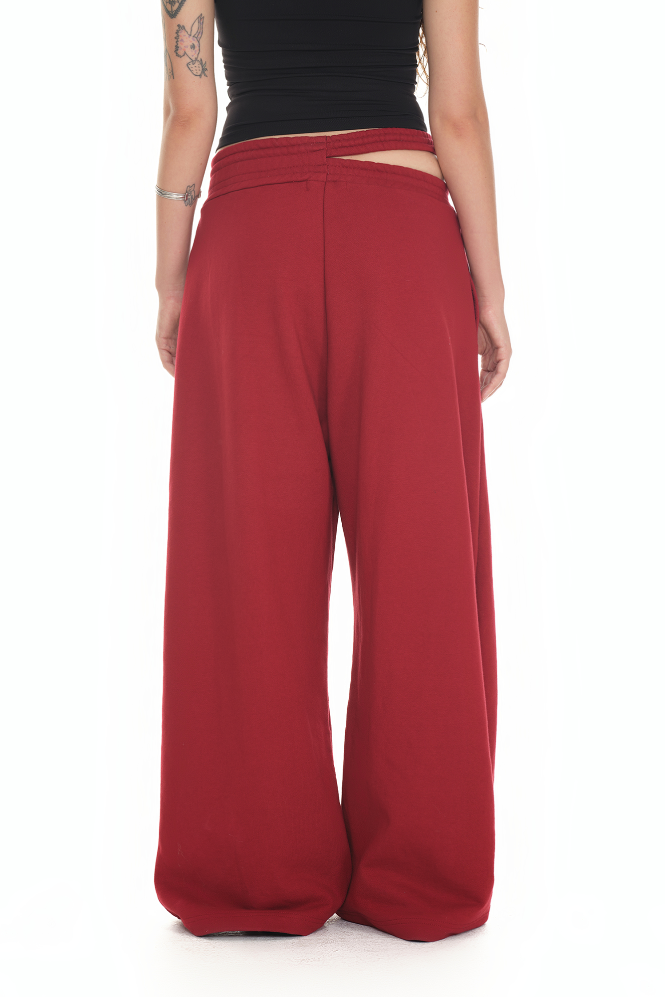 WAIST CUT-OUT PANTS (RED)