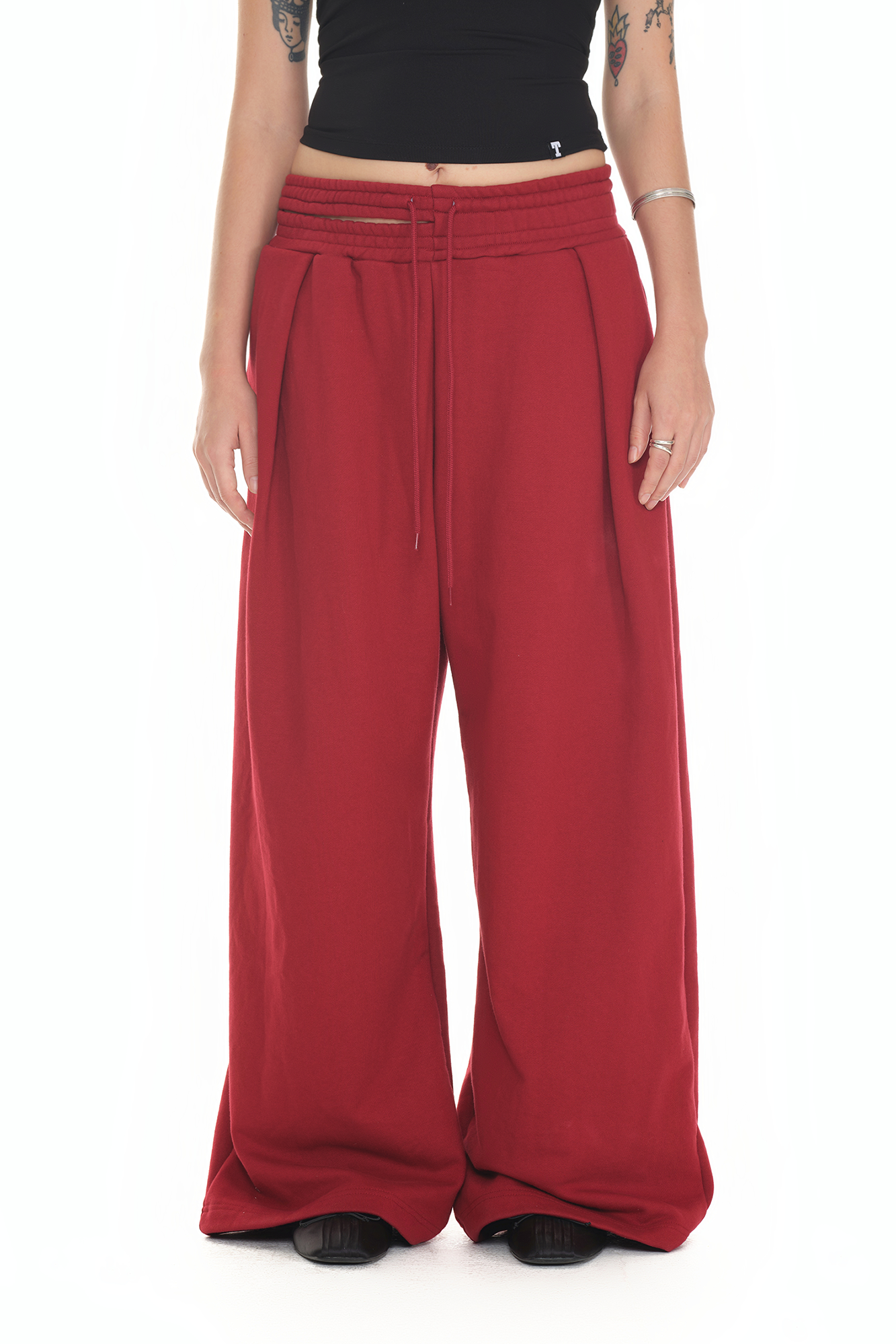 WAIST CUT-OUT PANTS (RED)