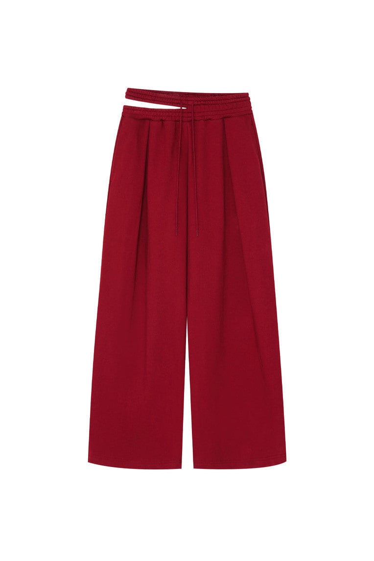 WAIST CUT-OUT PANTS (RED)