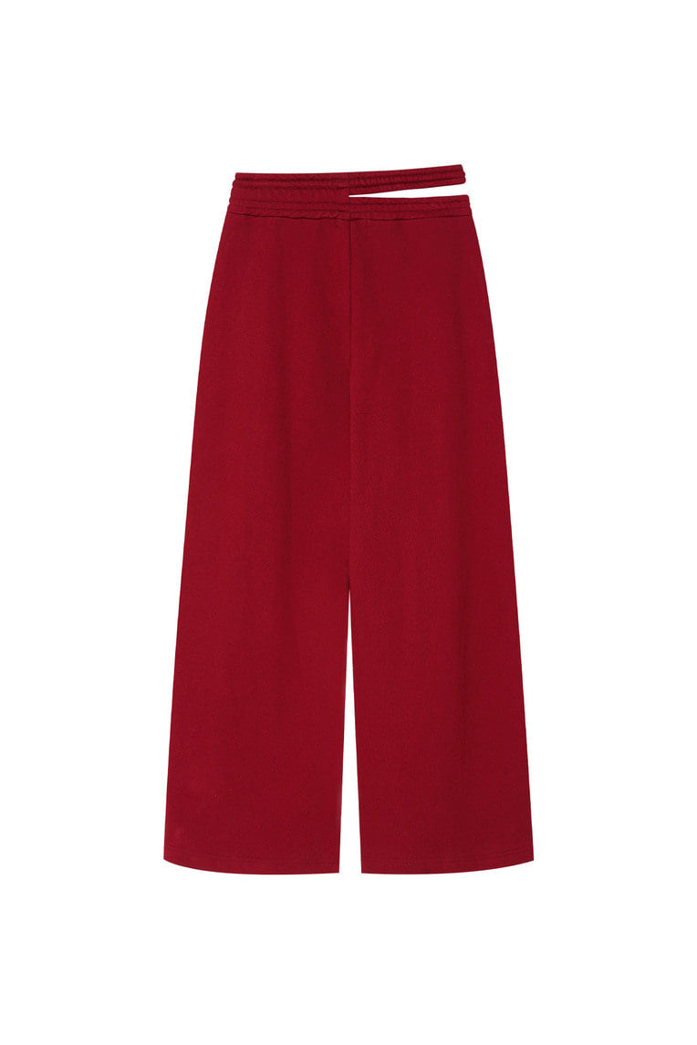 WAIST CUT-OUT PANTS (RED)