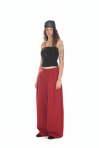 WAIST CUT-OUT PANTS (RED)