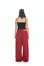 WAIST CUT-OUT PANTS (RED)