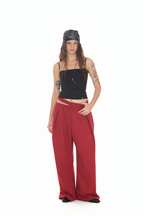 WAIST CUT-OUT PANTS (RED)