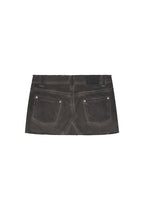 WASHED CUT-OFF MINI SKIRT (CHARCOAL)