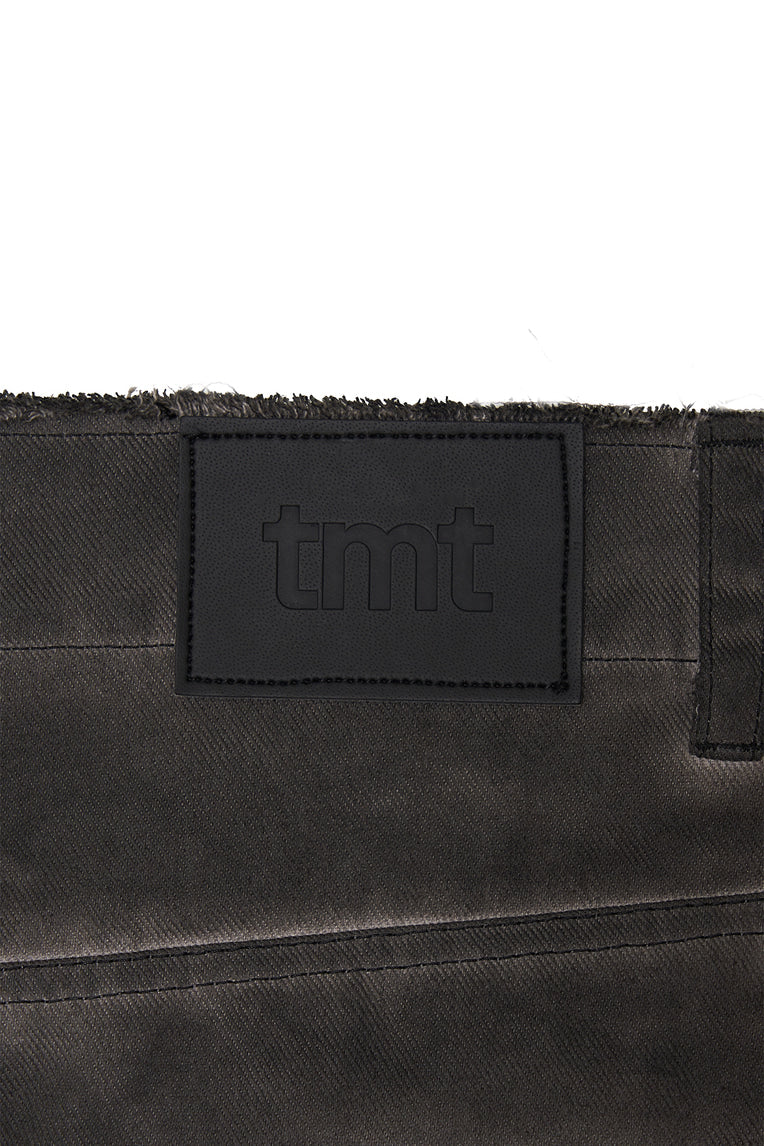 WASHED CUT-OFF MINI SKIRT (CHARCOAL)