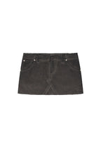 WASHED CUT-OFF MINI SKIRT (CHARCOAL)