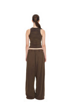 WESTERN BEAD WAFFLE PANTS (WASHED BROWN)