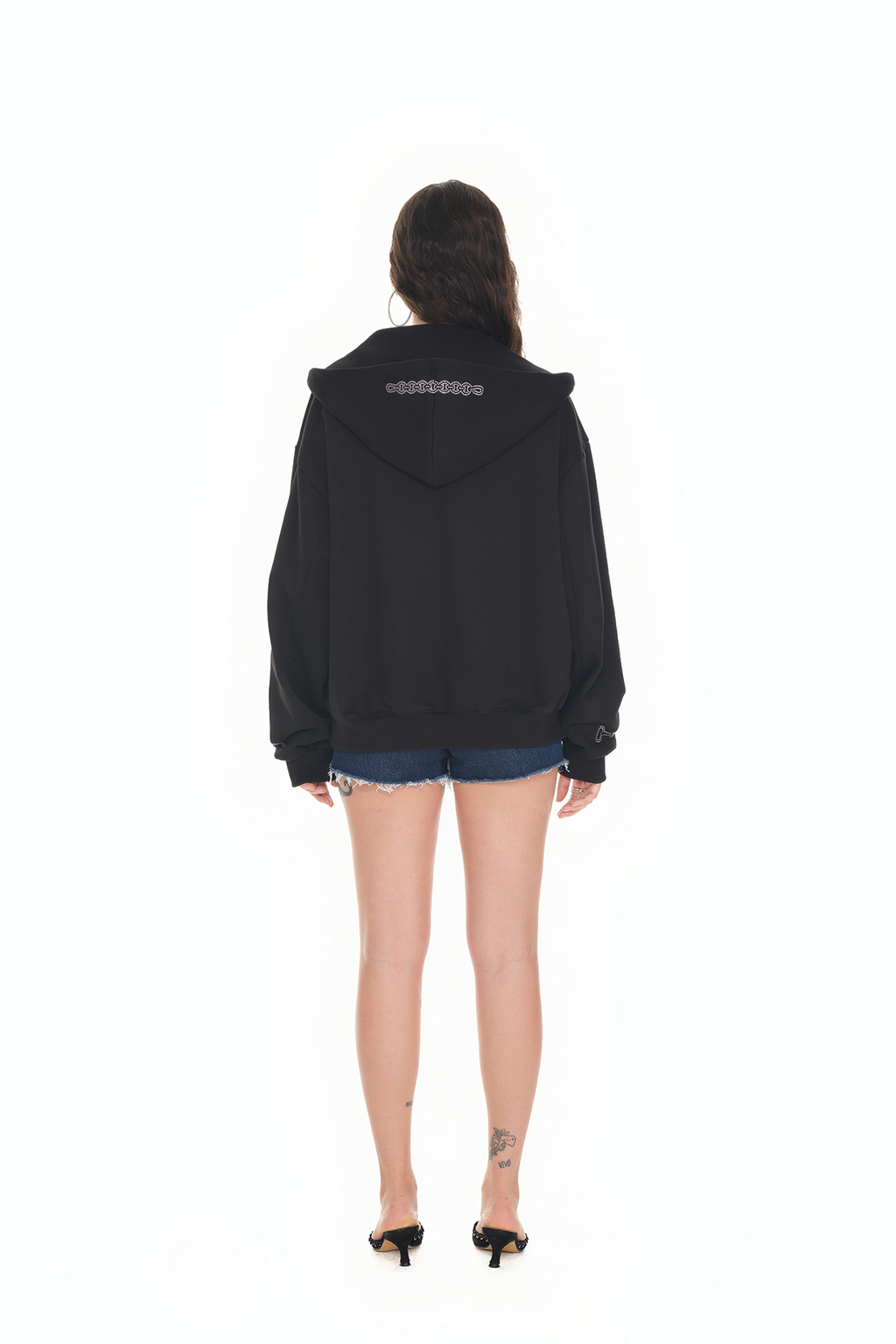 WESTERN HOTFIX ZIP-UP HOODIE (BLACK)
