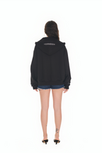 WESTERN HOTFIX ZIP-UP HOODIE (BLACK)