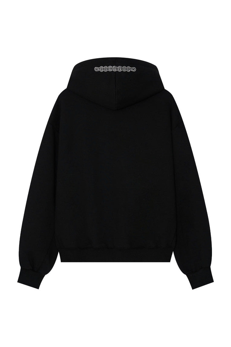 WESTERN HOTFIX ZIP-UP HOODIE (BLACK)
