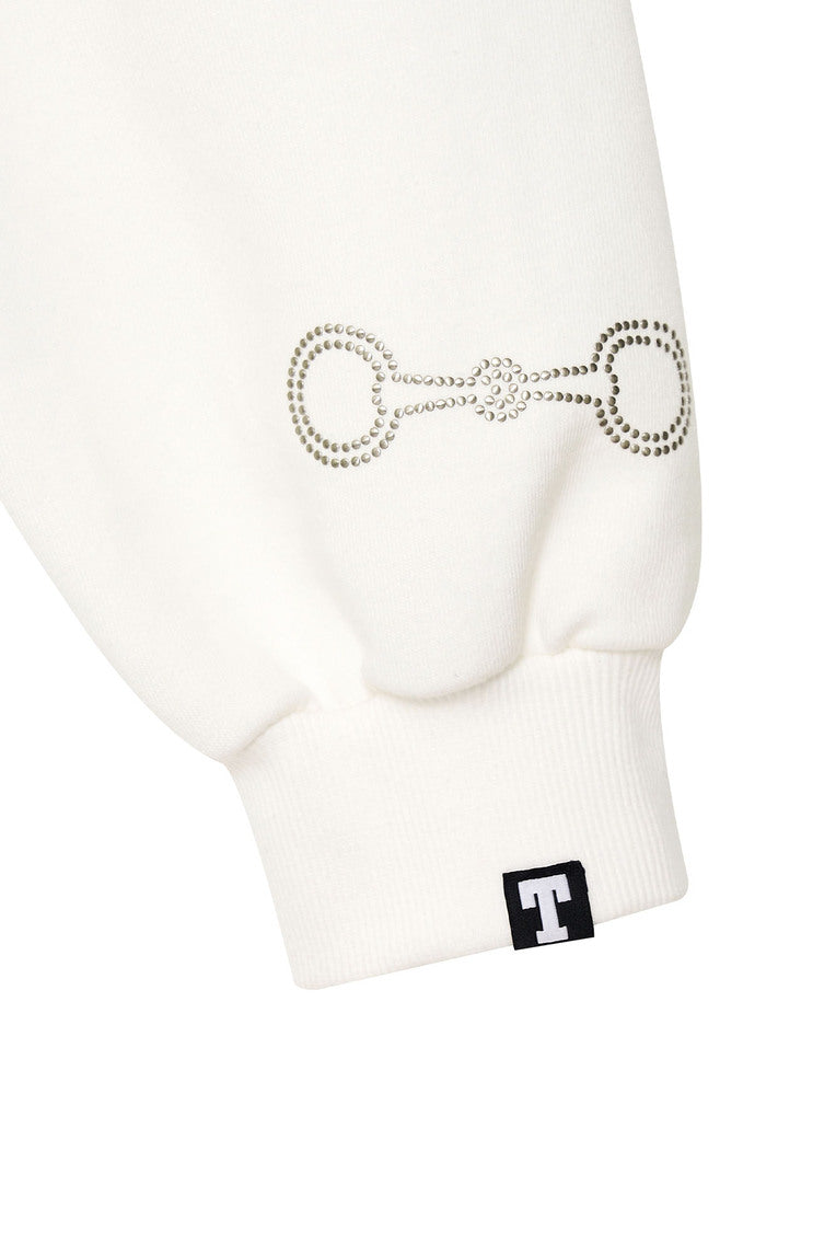 WESTERN HOTFIX ZIP-UP HOODIE (WHITE)