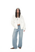 WESTERN HOTFIX ZIP-UP HOODIE (WHITE)