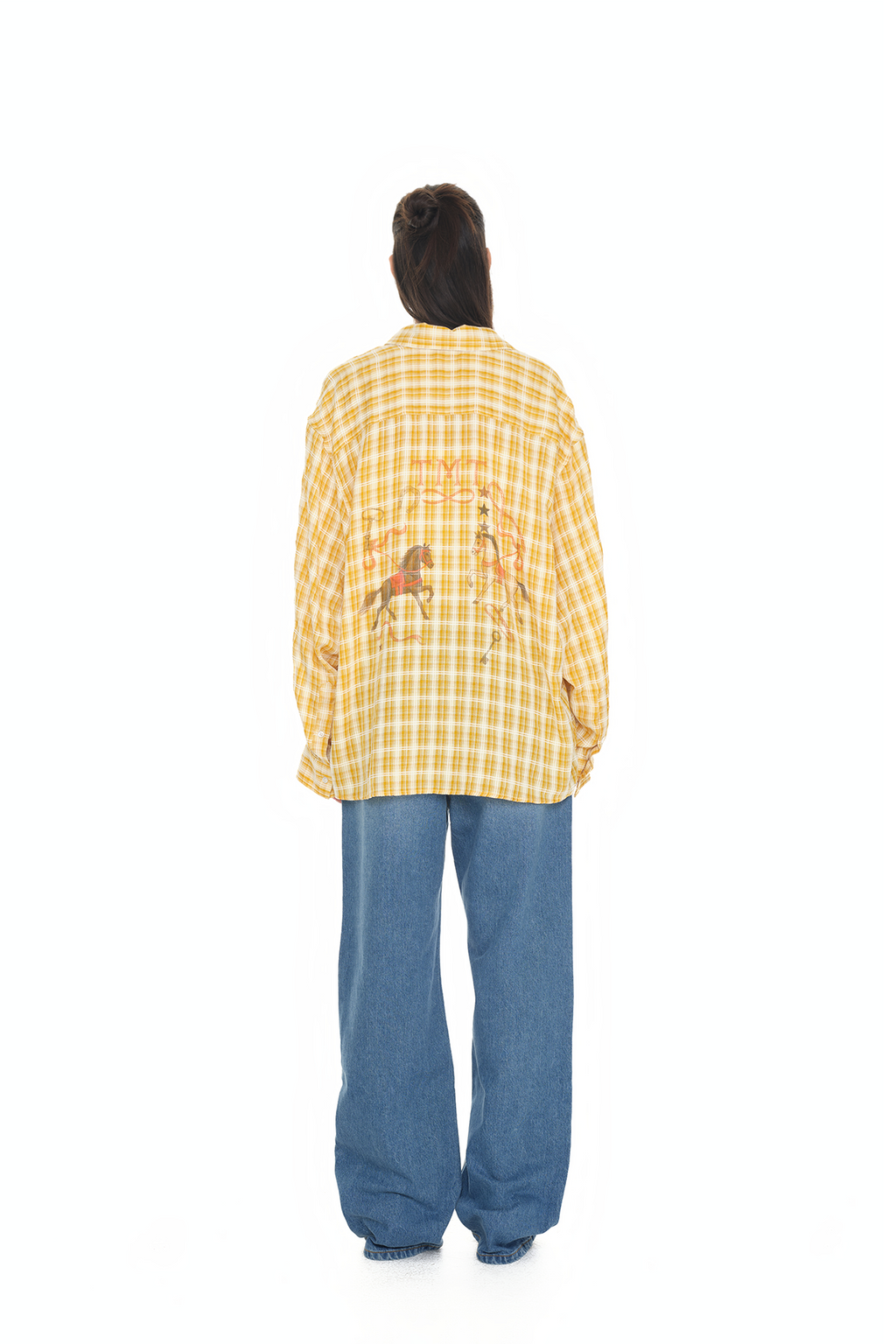 WESTERN PLAID OVERSIZED SHIRT (YELLOW)