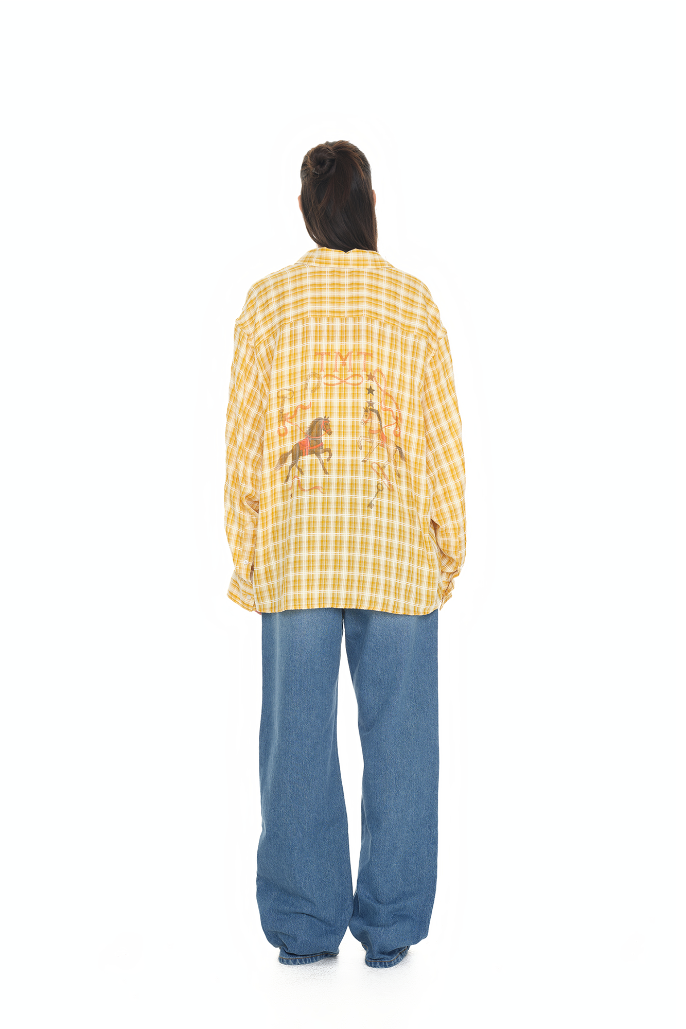 WESTERN PLAID OVERSIZED SHIRT (YELLOW)