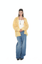 WESTERN PLAID OVERSIZED SHIRT (YELLOW)