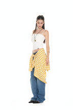 WESTERN PLAID OVERSIZED SHIRT (YELLOW)