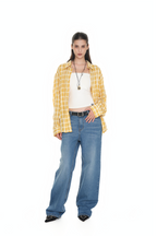 WESTERN PLAID OVERSIZED SHIRT (YELLOW)