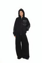 WESTERN STITCH ZIP-UP HOODIE (BLACK)