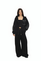 WESTERN STITCH ZIP-UP HOODIE (BLACK)