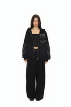 WESTERN STITCH ZIP-UP HOODIE (BLACK)