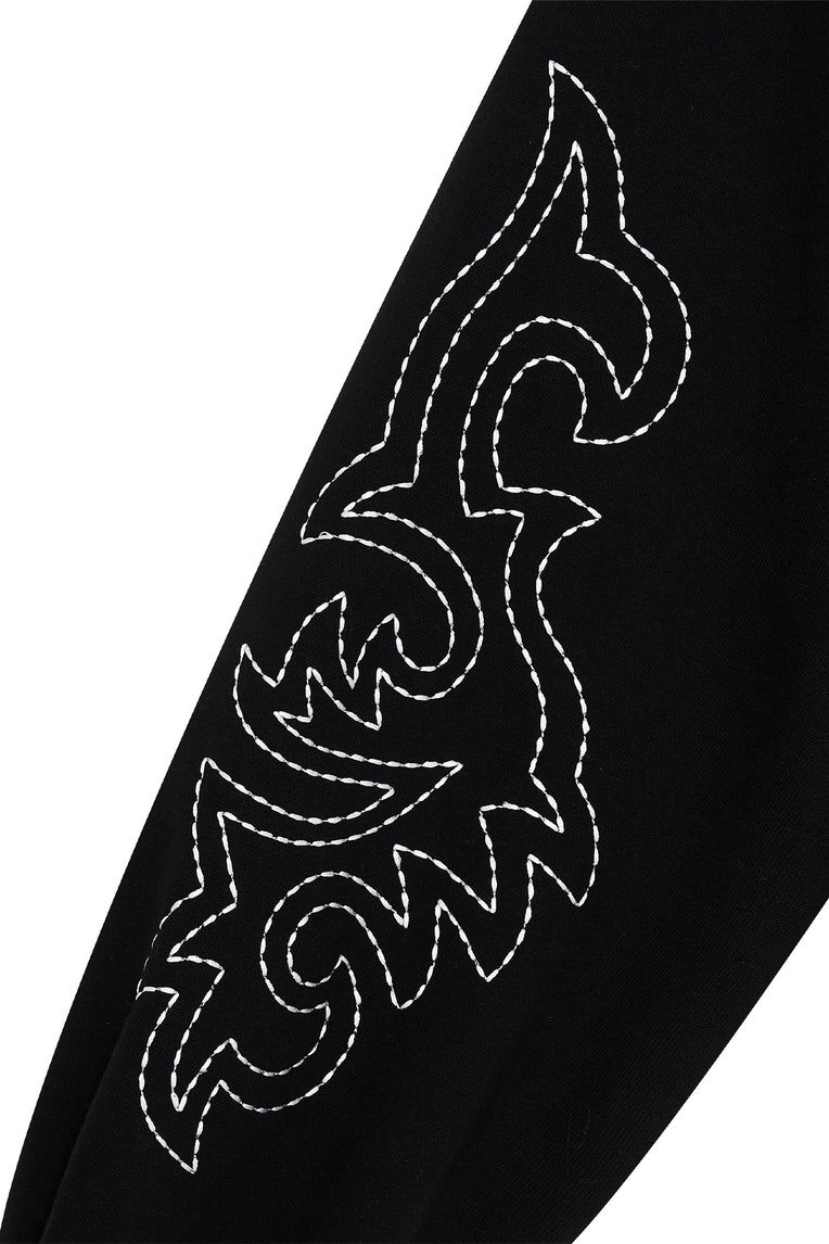 WESTERN STITCH ZIP-UP HOODIE (BLACK)