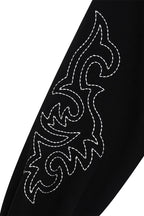 WESTERN STITCH ZIP-UP HOODIE (BLACK)