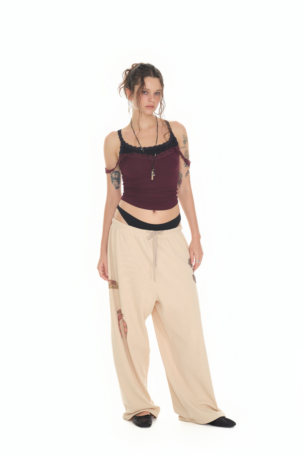 WESTERN WAFFLE PANTS (BEIGE)
