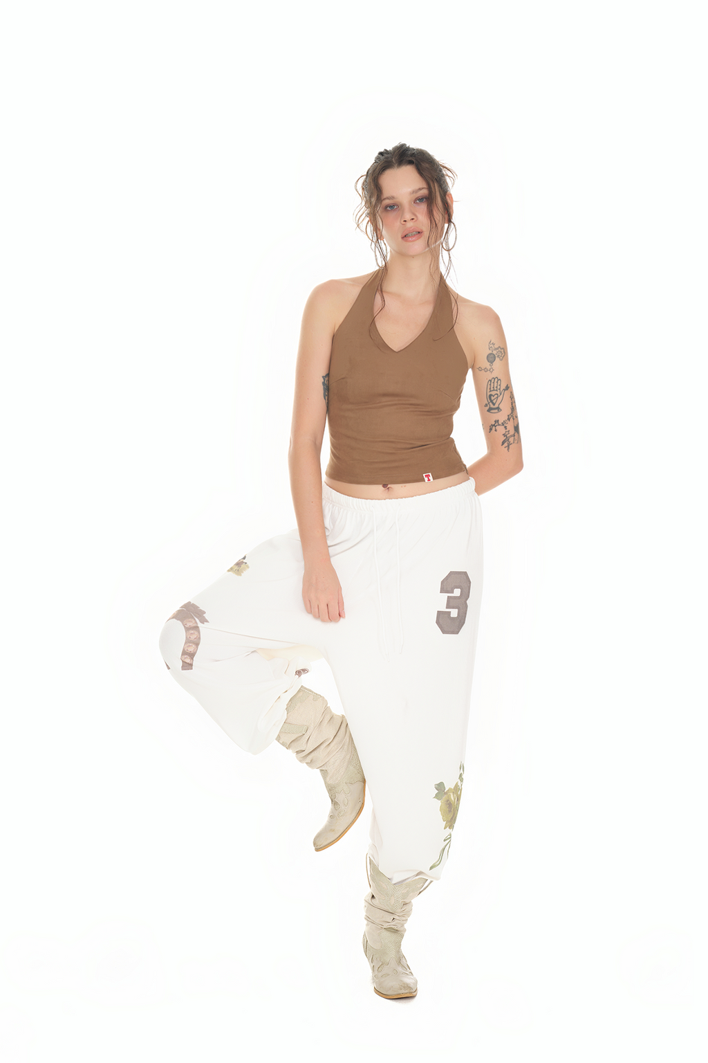 WESTERN WAFFLE PANTS (WHITE)