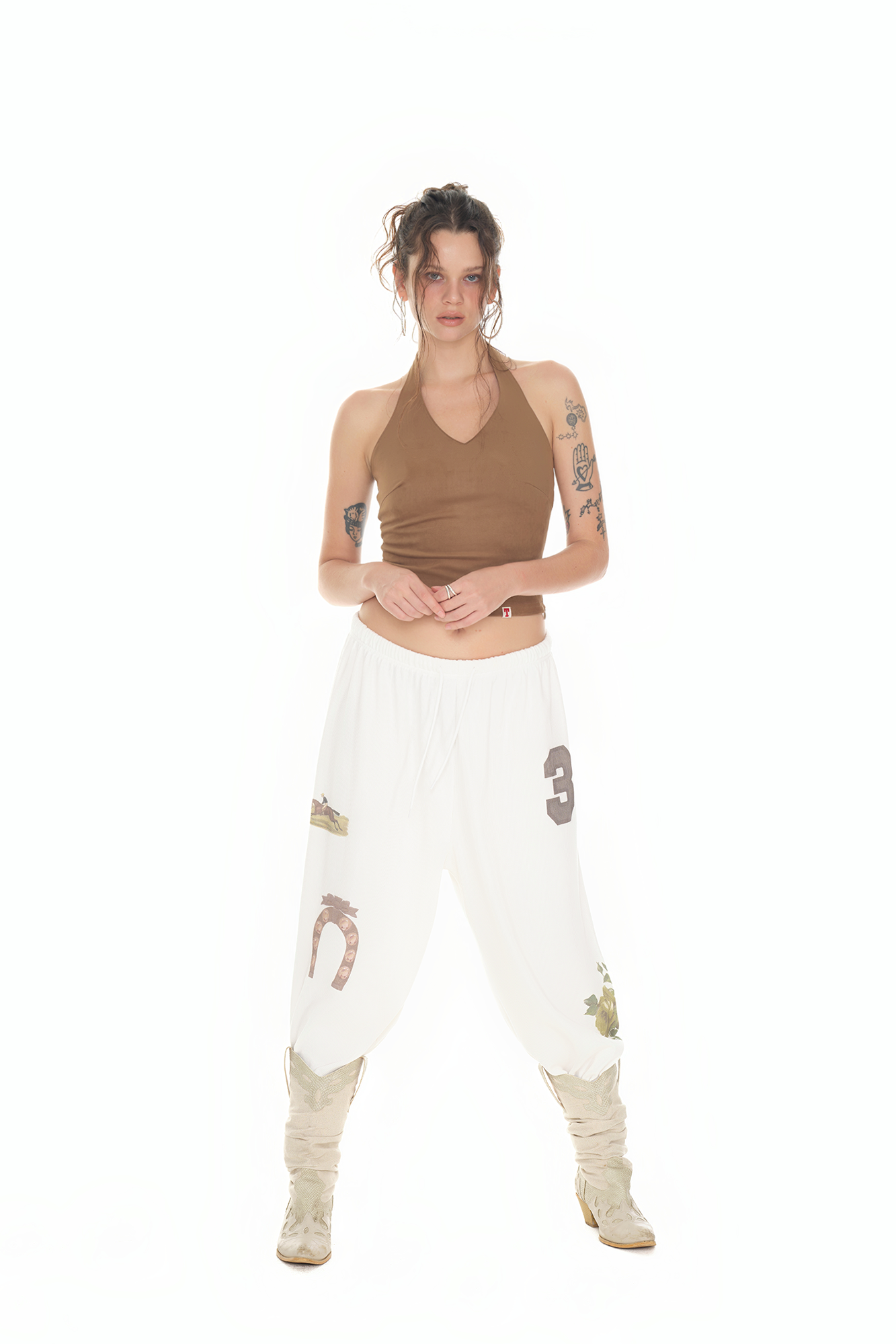 WESTERN WAFFLE PANTS (WHITE)