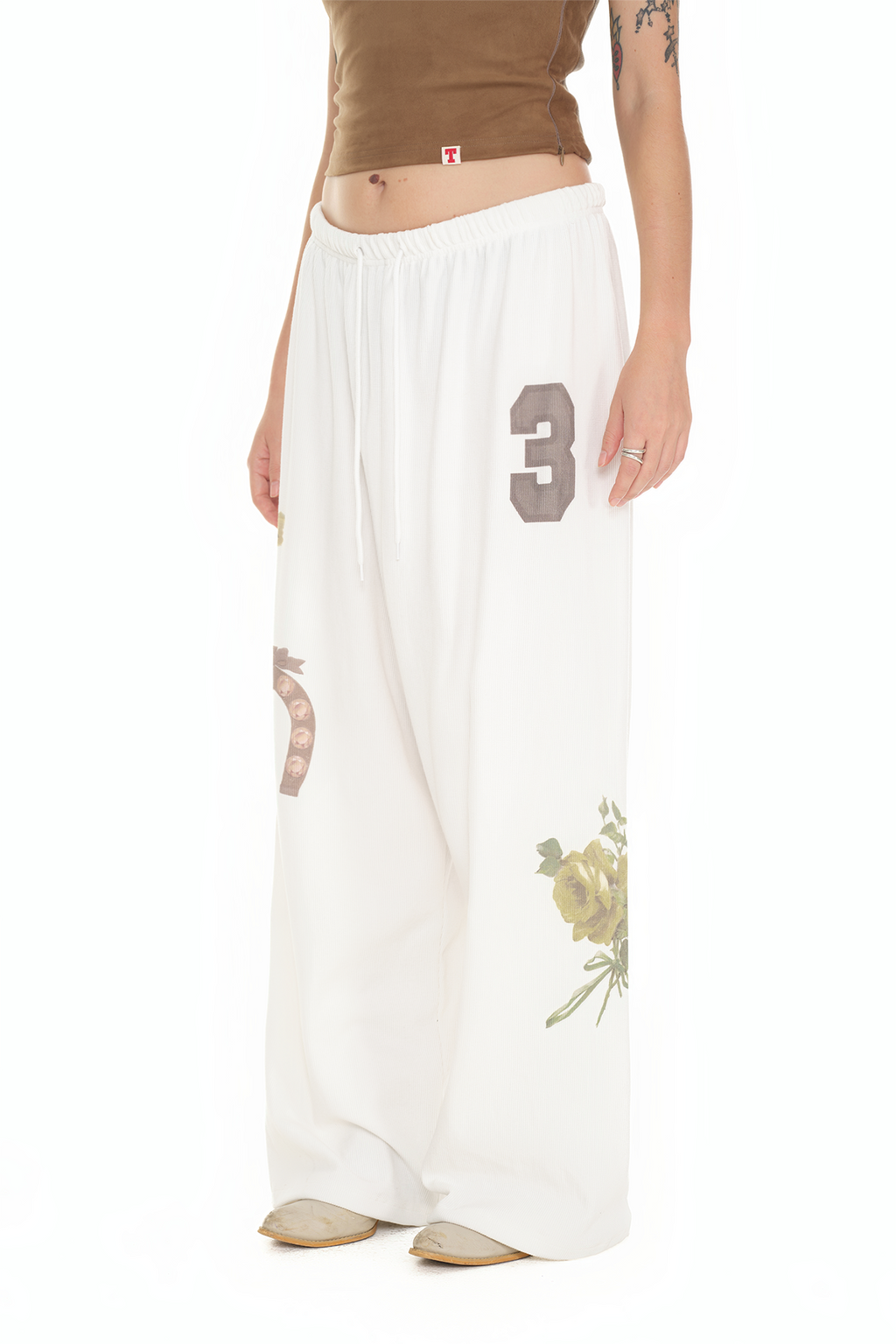 WESTERN WAFFLE PANTS (WHITE)