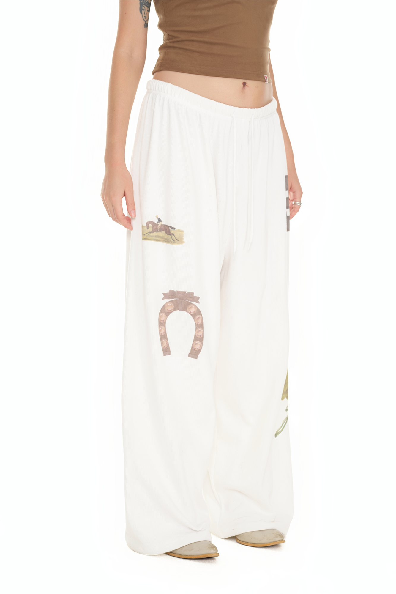 WESTERN WAFFLE PANTS (WHITE)
