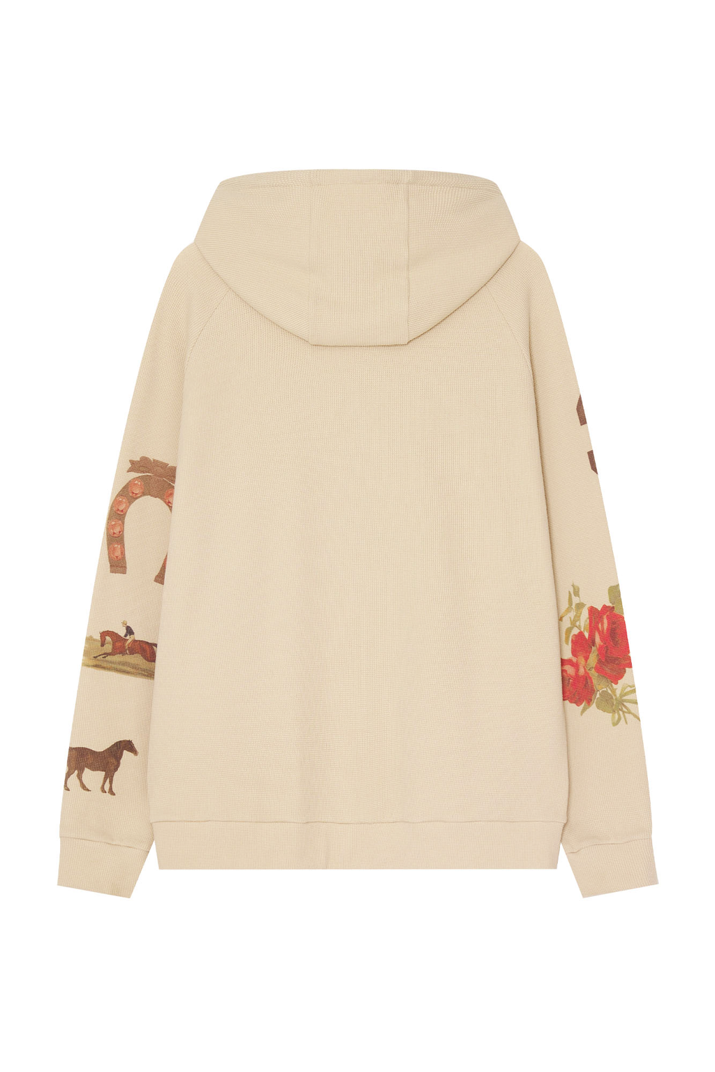 WESTERN WAFFLE ZIP-UP HOODIE (BEIGE)