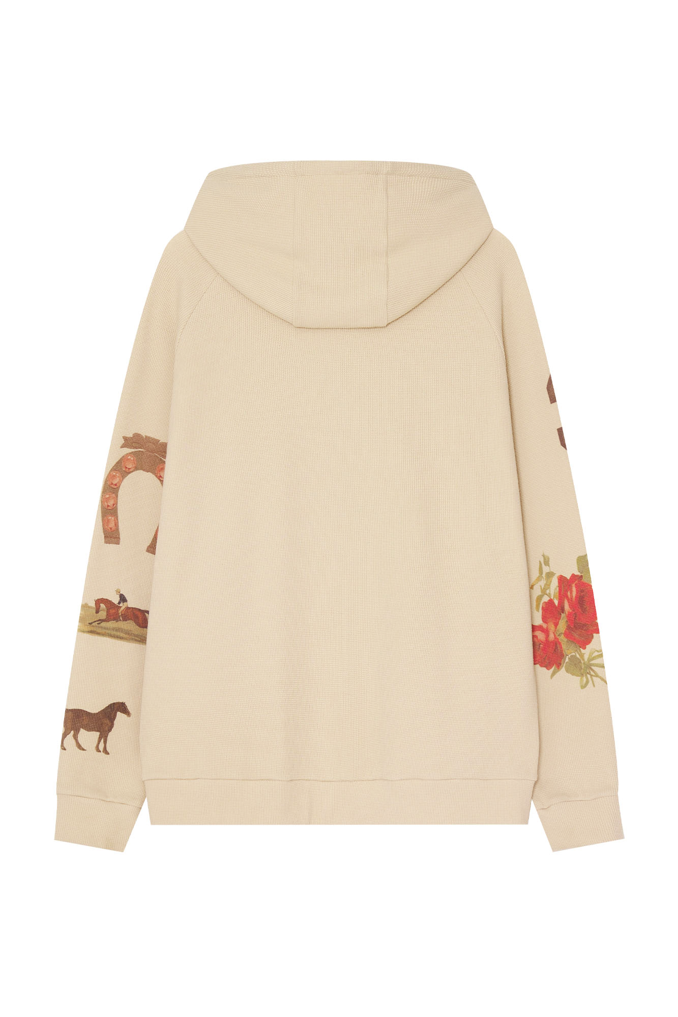 WESTERN WAFFLE ZIP-UP HOODIE (BEIGE)
