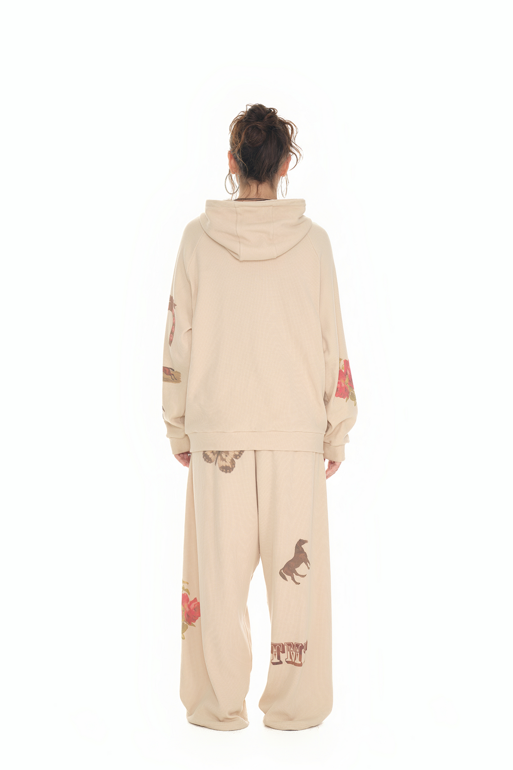 WESTERN WAFFLE ZIP-UP HOODIE (BEIGE)