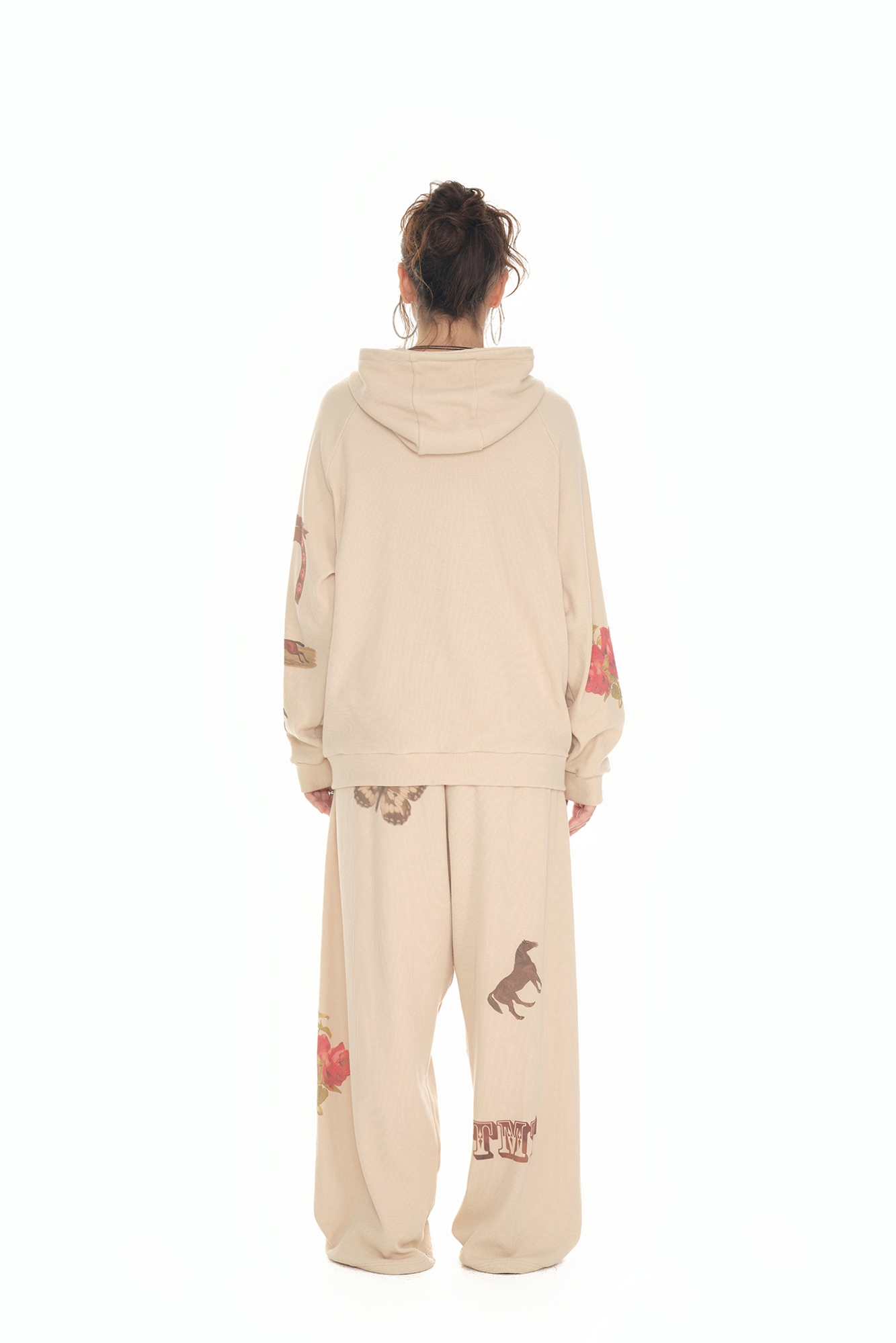 WESTERN WAFFLE ZIP-UP HOODIE (BEIGE)