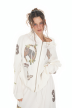 WESTERN WAFFLE ZIP-UP HOODIE (WHITE)