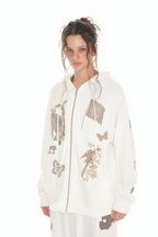 WESTERN WAFFLE ZIP-UP HOODIE (WHITE)