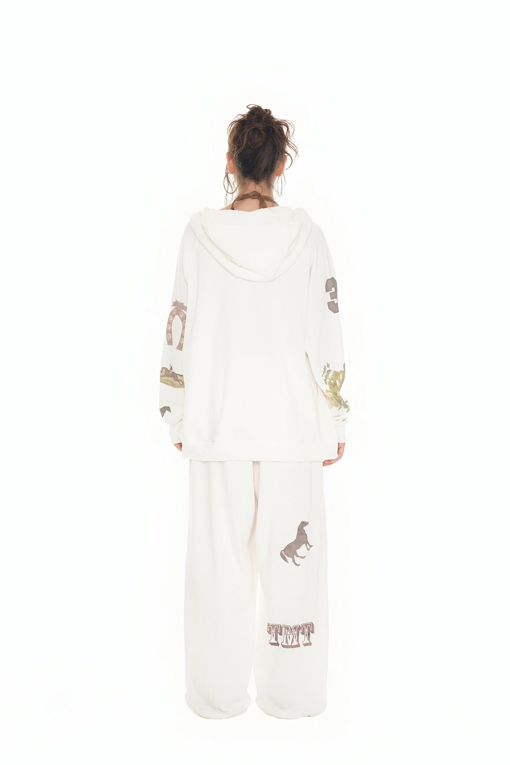 WESTERN WAFFLE ZIP-UP HOODIE (WHITE)