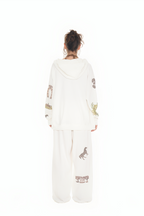 WESTERN WAFFLE ZIP-UP HOODIE (WHITE)