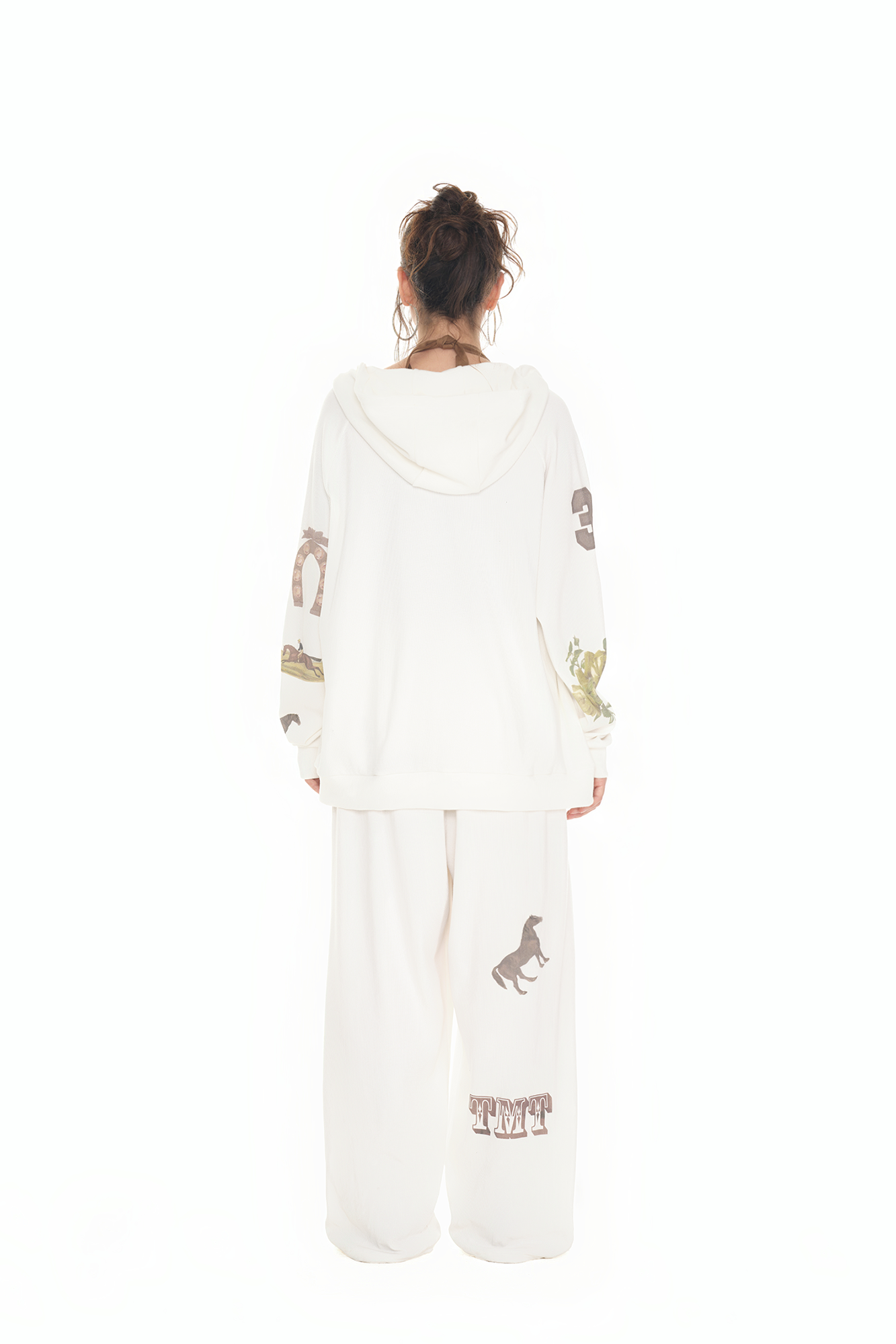 WESTERN WAFFLE ZIP-UP HOODIE (WHITE)