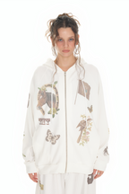 WESTERN WAFFLE ZIP-UP HOODIE (WHITE)
