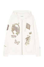 WESTERN WAFFLE ZIP-UP HOODIE (WHITE)