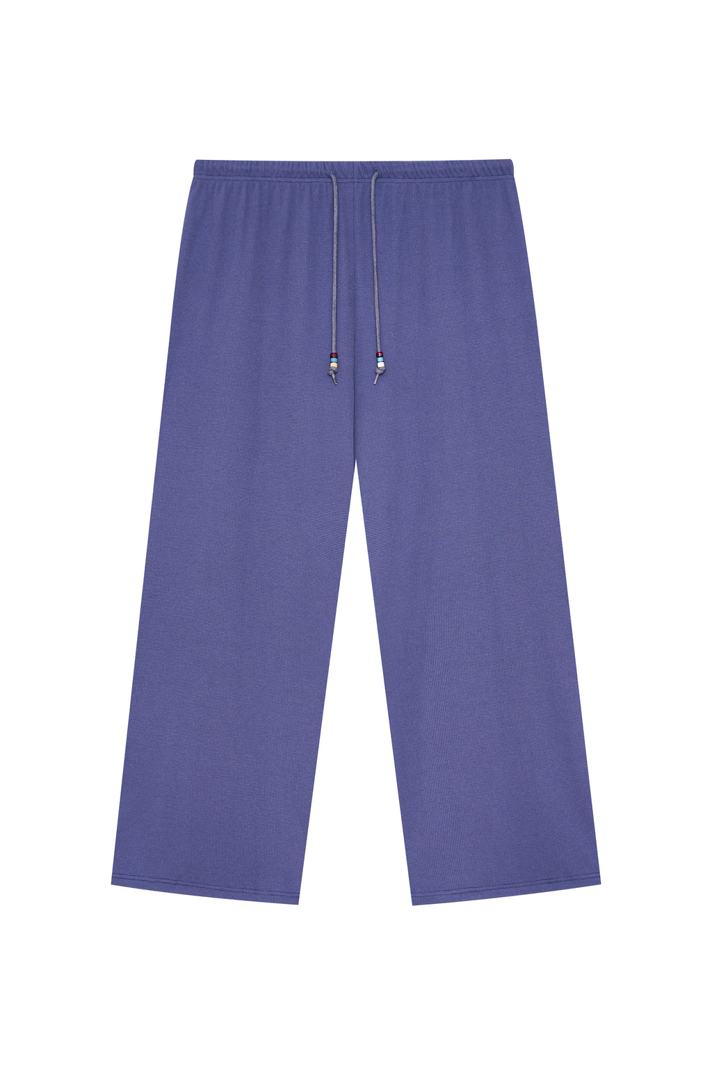 WOOD BEAD WAFFLE PANTS (BLUE)