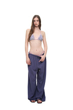 WOOD BEAD WAFFLE PANTS (BLUE)